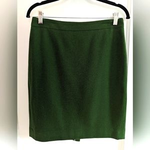 JCrew green wool pencil skirt